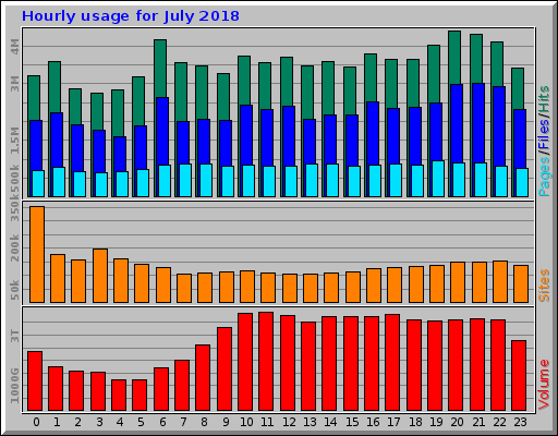 Hourly usage for July 2018