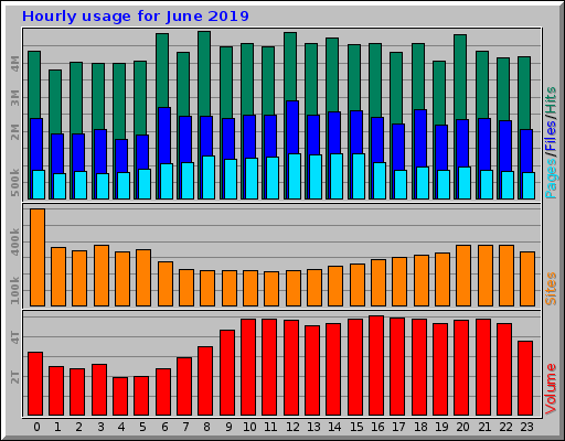 Hourly usage for June 2019