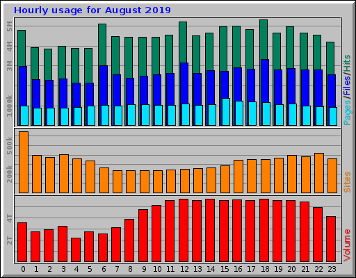 Hourly usage for August 2019