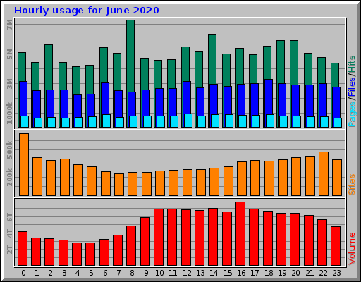 Hourly usage for June 2020