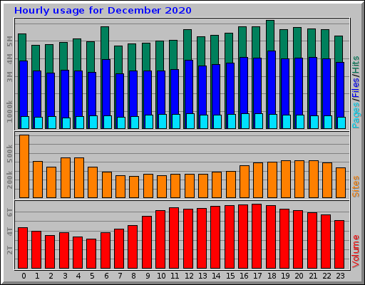 Hourly usage for December 2020