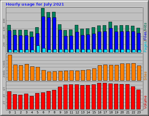 Hourly usage for July 2021